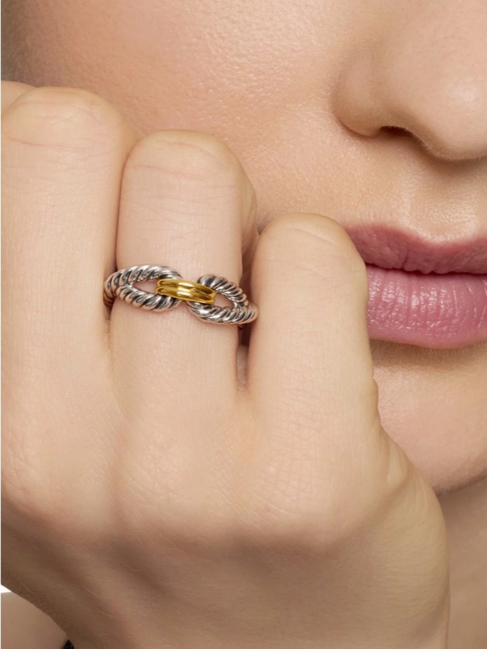 David Yurman Cable Two-Tone Ring - Picture 2 of 9